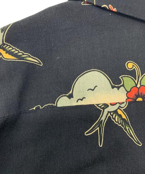 Schott（ショット）Schott (ショット) HAWAIIAN LS SHIRT TATTOO ブラック サイズ:XLの古着・服飾アイテム