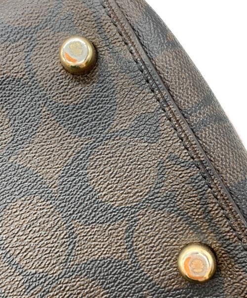 COACH（コーチ）COACH (コーチ) ミニボストンバッグ ブラウン×レッドの古着・服飾アイテム