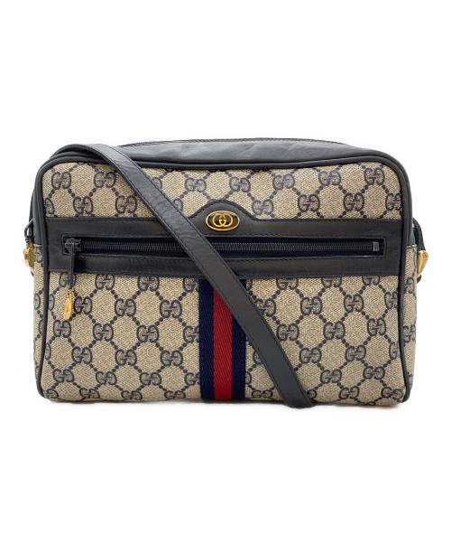 GUCCI（グッチ）GUCCI (グッチ) ショルダーバッグ ベージュ×ネイビーの古着・服飾アイテム