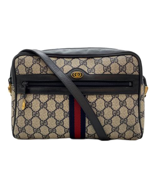 GUCCI（グッチ）GUCCI (グッチ) ショルダーバッグ ベージュ×ネイビーの古着・服飾アイテム