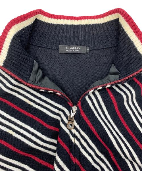BURBERRY BLACK LABEL（バーバリーブラックレーベル）BURBERRY BLACK LABEL (バーバリーブラックレーベル) ニットジャケット ブラック×レッド サイズ:3の古着・服飾アイテム