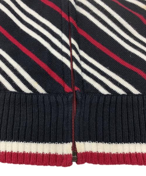 BURBERRY BLACK LABEL（バーバリーブラックレーベル）BURBERRY BLACK LABEL (バーバリーブラックレーベル) ニットジャケット ブラック×レッド サイズ:3の古着・服飾アイテム
