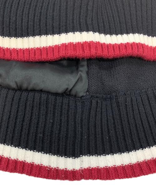BURBERRY BLACK LABEL（バーバリーブラックレーベル）BURBERRY BLACK LABEL (バーバリーブラックレーベル) ニットジャケット ブラック×レッド サイズ:3の古着・服飾アイテム