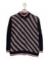 BURBERRY BLACK LABEL（バーバリーブラックレーベル）の古着「ニットジャケット」｜ブラック×レッド