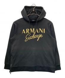 ARMANI EXCHANGE（アルマーニ エクスチェンジ）の古着「プルオーバーパーカー」｜ブラック