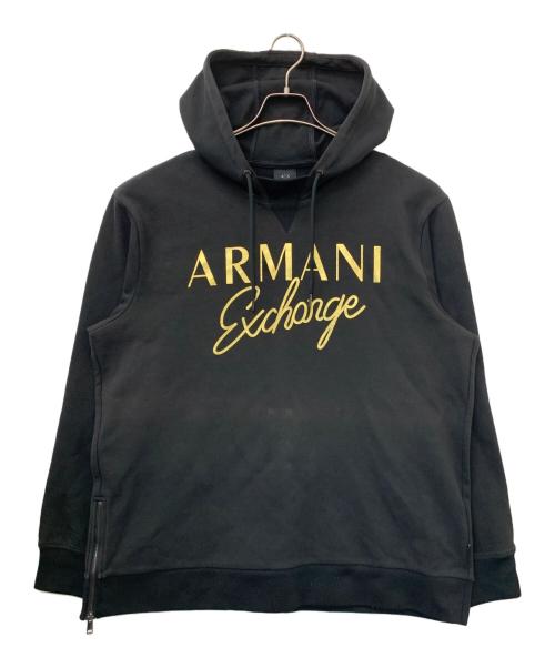ARMANI EXCHANGE（アルマーニ エクスチェンジ）ARMANI EXCHANGE (アルマーニ エクスチェンジ) プルオーバーパーカー ブラック サイズ:XLの古着・服飾アイテム