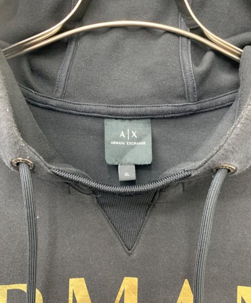 ARMANI EXCHANGE（アルマーニ エクスチェンジ）ARMANI EXCHANGE (アルマーニ エクスチェンジ) プルオーバーパーカー ブラック サイズ:XLの古着・服飾アイテム