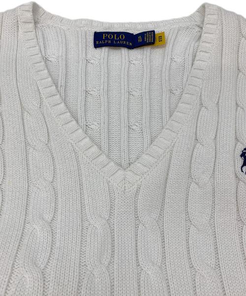 POLO RALPH LAUREN（ポロ・ラルフローレン）POLO RALPH LAUREN (ポロ・ラルフローレン) ケーブルニット ホワイト サイズ:XLの古着・服飾アイテム