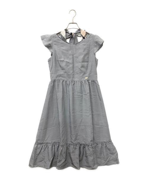 BLUE LABEL CRESTBRIDGE（ブルーレーベルクレストブリッジ）BLUE LABEL CRESTBRIDGE (ブルーレーベルクレストブリッジ) 半袖ワンピース グレー サイズ:38の古着・服飾アイテム