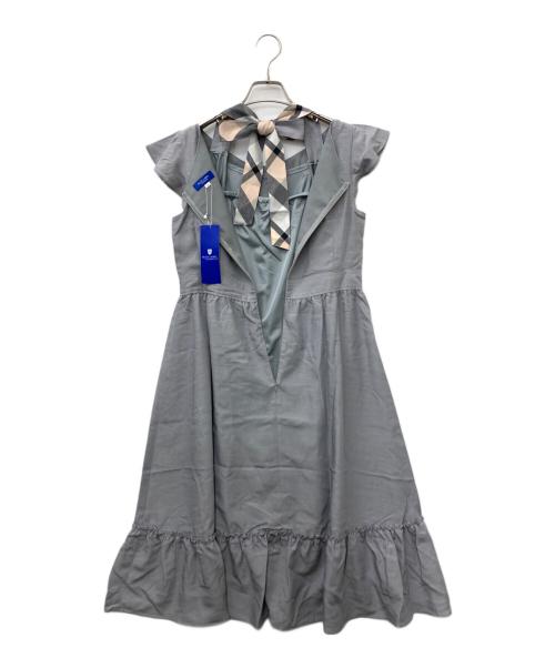 BLUE LABEL CRESTBRIDGE（ブルーレーベルクレストブリッジ）BLUE LABEL CRESTBRIDGE (ブルーレーベルクレストブリッジ) 半袖ワンピース グレー サイズ:38の古着・服飾アイテム