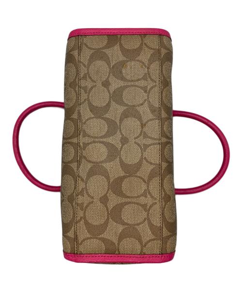 COACH（コーチ）COACH (コーチ) ミニボストンバッグ ベージュ×ピンクの古着・服飾アイテム