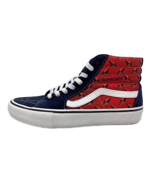 VANS（ヴァンズ）VANS (ヴァンズ) Supreme (シュプリーム) Sk8-Hi Supreme Diamond Plate ネイビー×レッド サイズ:26.5の古着・服飾アイテム