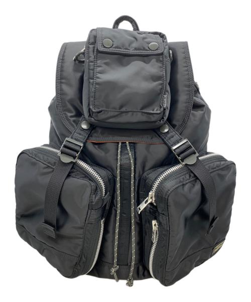 PORTER（ポーター）PORTER (ポーター) RUCKSACK(L) ブラック×オレンジの古着・服飾アイテム