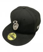 New Era×stussyニューエラ×ステューシー）の古着「59FIFTY SWIRLY S CAP」｜ブラック×グレー