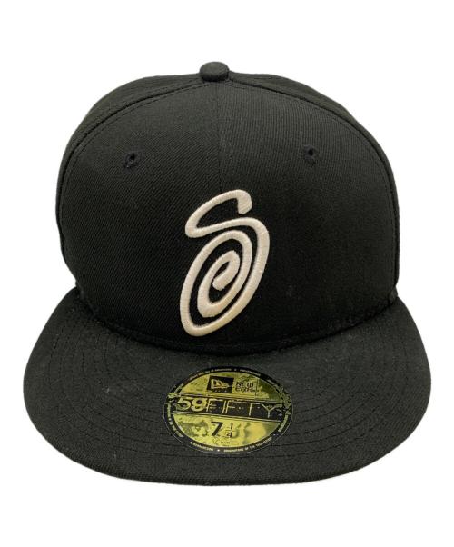 New Era（ニューエラ）New Era (ニューエラ) stussy (ステューシー) 59FIFTY SWIRLY S CAP ブラック×グレー サイズ:7 1/4の古着・服飾アイテム