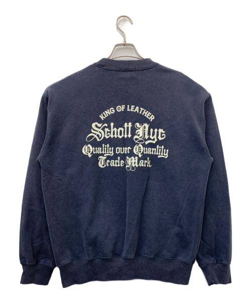 Schott（ショット）Schott (ショット) QUALITY OVER QUANTITY CREW SWEAT ネイビー サイズ:Lの古着・服飾アイテム