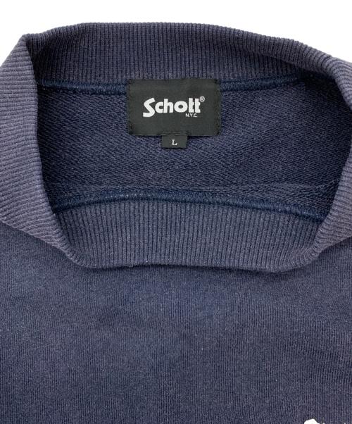 Schott（ショット）Schott (ショット) QUALITY OVER QUANTITY CREW SWEAT ネイビー サイズ:Lの古着・服飾アイテム