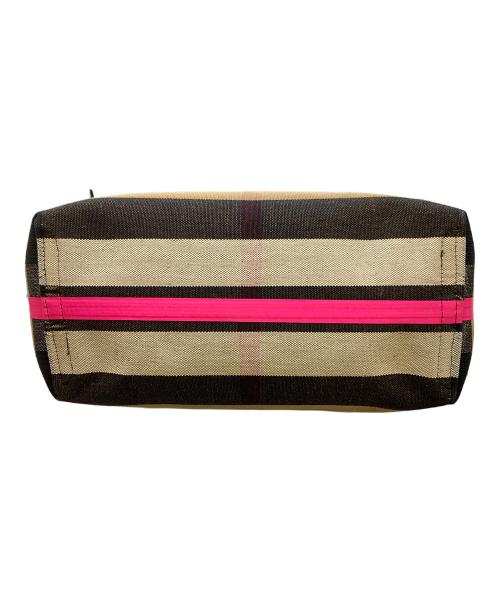 BURBERRY（バーバリー）BURBERRY (バーバリー) The Medium Giant Reversible Tote in Canvas and Leather ベージュ×ブラックの古着・服飾アイテム