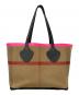 BURBERRY（バーバリー）の古着「The Medium Giant Reversible Tote in Canvas and Leather」｜ベージュ×ブラック