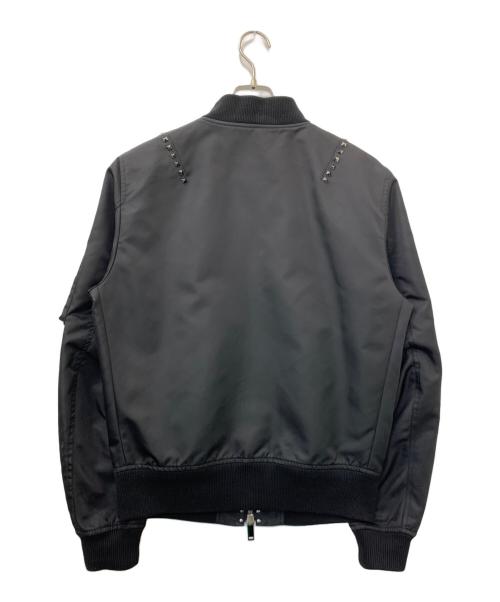 VALENTINO（ヴァレンティノ）VALENTINO (ヴァレンティノ) ロックスタッズアンタイトルドボンバージャケット ブラック サイズ:50の古着・服飾アイテム