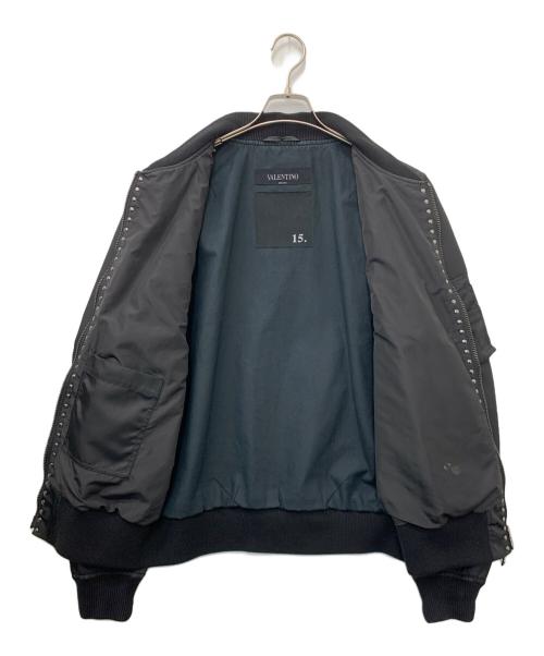 VALENTINO（ヴァレンティノ）VALENTINO (ヴァレンティノ) ロックスタッズアンタイトルドボンバージャケット ブラック サイズ:50の古着・服飾アイテム