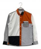 KAWATANI SHIRTSカワタニシャツ）の古着「長袖シャツ」｜ホワイト×オレンジ