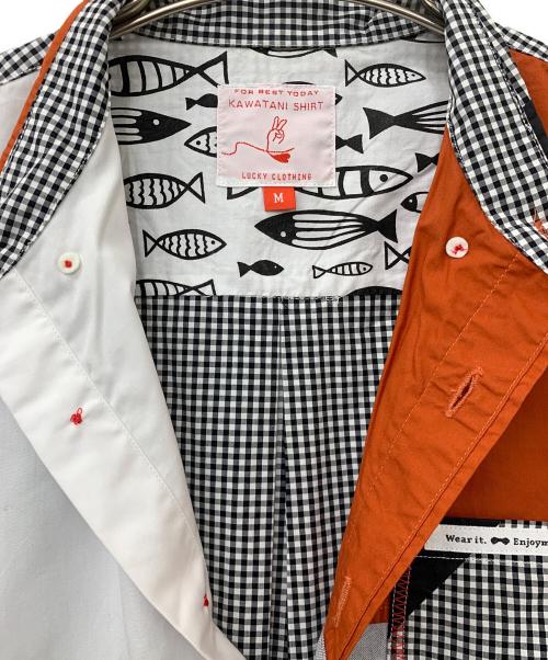 KAWATANI SHIRTS（カワタニシャツ）KAWATANI SHIRTS (カワタニシャツ) 長袖シャツ ホワイト×オレンジ サイズ:Mの古着・服飾アイテム