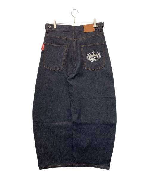9090（9090）9090 (9090) King Logo Slub Denim Buggy Pants インディゴ サイズ:Lの古着・服飾アイテム