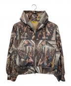 BECK AND CALLベックアンドコール）の古着「Full graphic double zip hoodie」｜グレー
