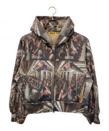 BECK AND CALL（ベックアンドコール）の古着「Full graphic double zip hoodie」｜グレー