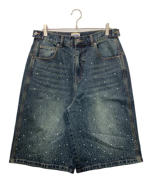 9090（9090）9090 (9090) Rhinestone Jorts インディゴ サイズ:XLの古着・服飾アイテム