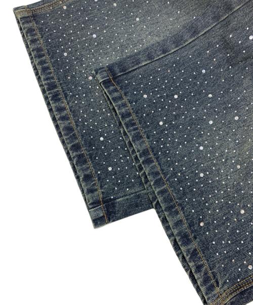 9090（9090）9090 (9090) Rhinestone Jorts インディゴ サイズ:XLの古着・服飾アイテム