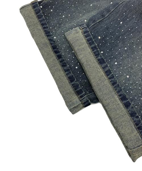 9090（9090）9090 (9090) Rhinestone Jorts インディゴ サイズ:XLの古着・服飾アイテム