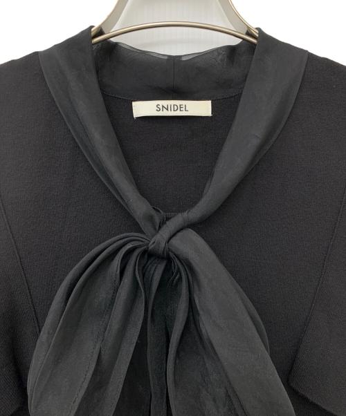 Snidel（スナイデル）Snidel (スナイデル) シアーボウタイニットプルオーバー ブラック サイズ:Fの古着・服飾アイテム
