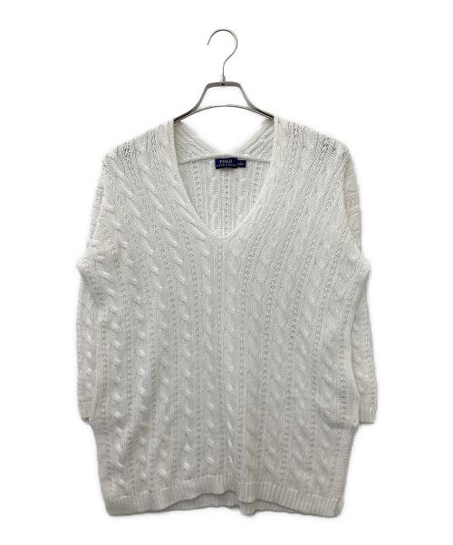 POLO RALPH LAUREN（ポロ・ラルフローレン）POLO RALPH LAUREN (ポロ・ラルフローレン) ケーブルニット ホワイト サイズ:Sの古着・服飾アイテム