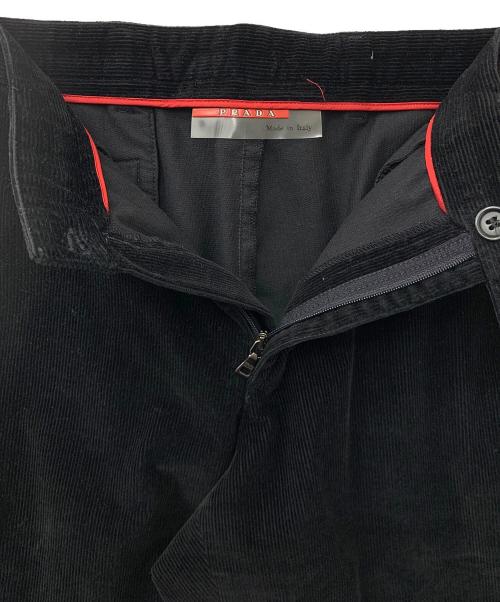 PRADA SPORTS（プラダスポーツ）PRADA SPORTS (プラダスポーツ) 裾ジップコーデュロイパンツ ブラック サイズ:52の古着・服飾アイテム
