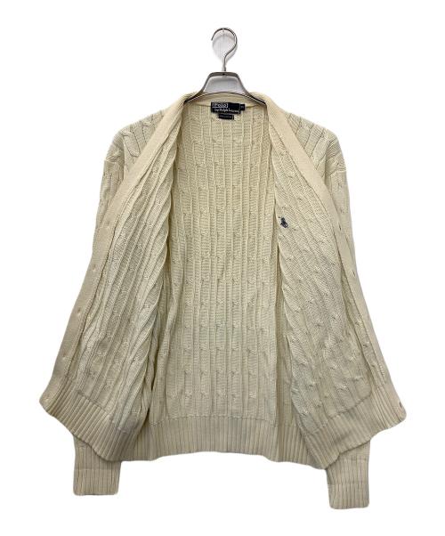POLO RALPH LAUREN（ポロ・ラルフローレン）POLO RALPH LAUREN (ポロ・ラルフローレン) ケーブルニットカーディガン アイボリー サイズ:95の古着・服飾アイテム