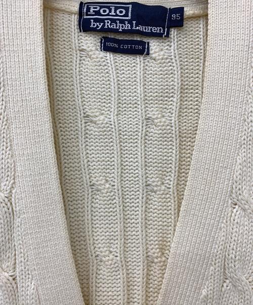 POLO RALPH LAUREN（ポロ・ラルフローレン）POLO RALPH LAUREN (ポロ・ラルフローレン) ケーブルニットカーディガン アイボリー サイズ:95の古着・服飾アイテム