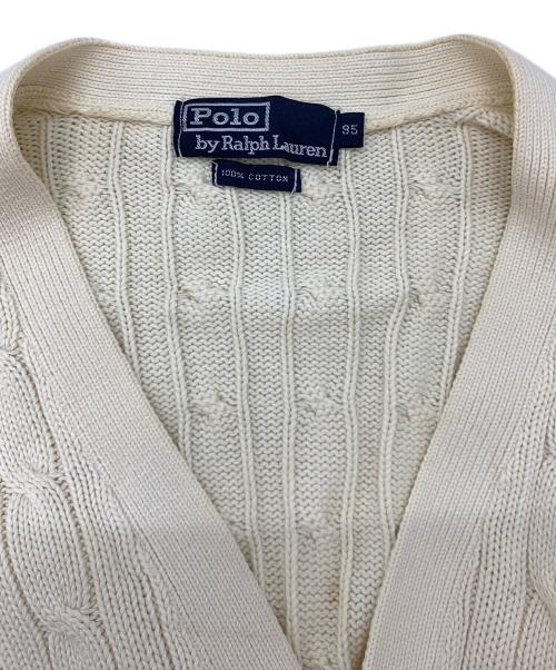 POLO RALPH LAUREN（ポロ・ラルフローレン）POLO RALPH LAUREN (ポロ・ラルフローレン) ケーブルニットカーディガン アイボリー サイズ:95の古着・服飾アイテム