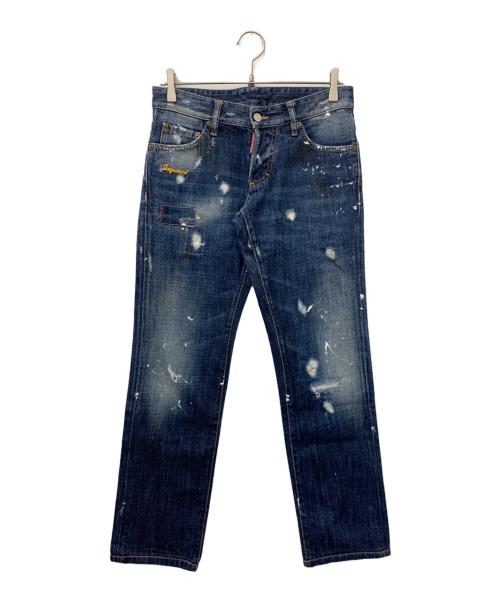 DSQUARED2（ディースクエアード）DSQUARED2 (ディースクエアード) ダメージデニムパンツ インディゴ サイズ:44の古着・服飾アイテム