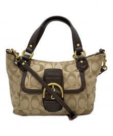COACH（コーチ）の古着「2WAYバッグ」｜ベージュ×ブラウン