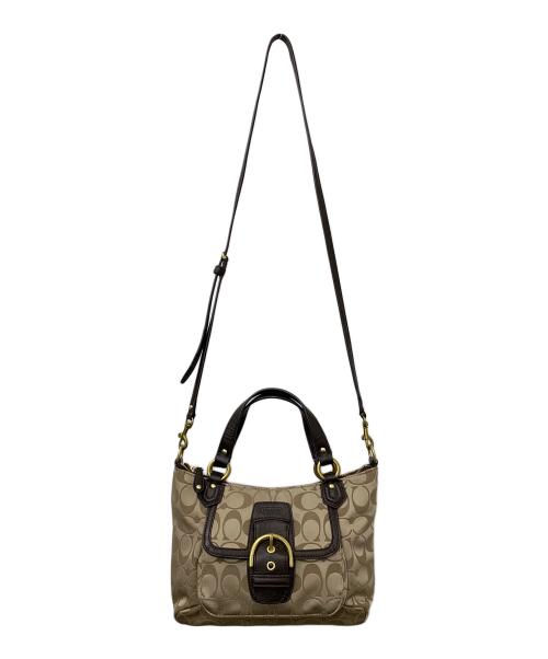 COACH（コーチ）COACH (コーチ) 2WAYバッグ ベージュ×ブラウンの古着・服飾アイテム