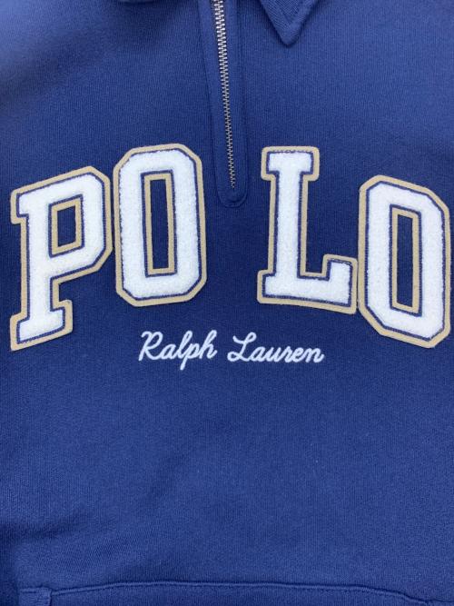 POLO RALPH LAUREN（ポロ・ラルフローレン）POLO RALPH LAUREN (ポロ・ラルフローレン) ハーフジップスウェット ネイビー サイズ:Mの古着・服飾アイテム