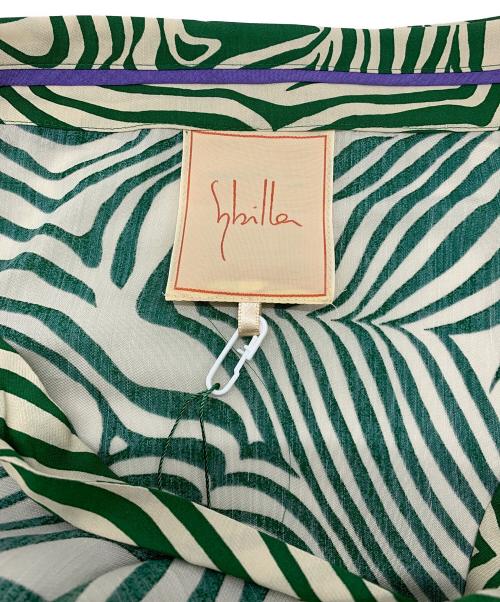 Sybilla（シビラ）Sybilla (シビラ) ゼブラプリントラップスカート グリーン サイズ:Mの古着・服飾アイテム