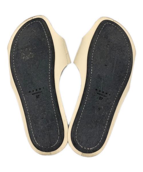 MARNI（マルニ）MARNI (マルニ) LEATHER FLIP FLOPS ブラック×ホワイト サイズ:37の古着・服飾アイテム