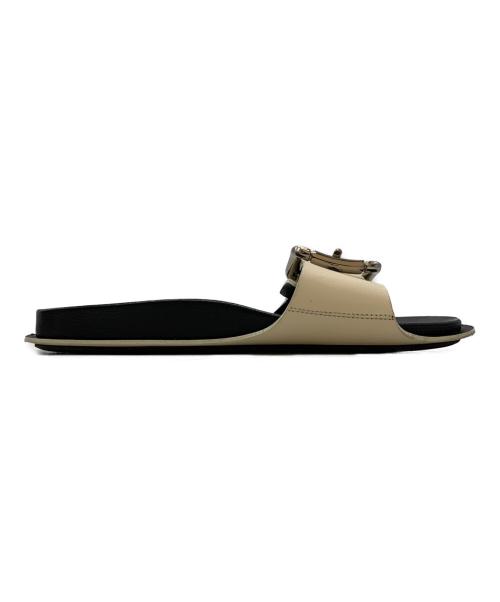 MARNI（マルニ）MARNI (マルニ) LEATHER FLIP FLOPS ブラック×ホワイト サイズ:37の古着・服飾アイテム