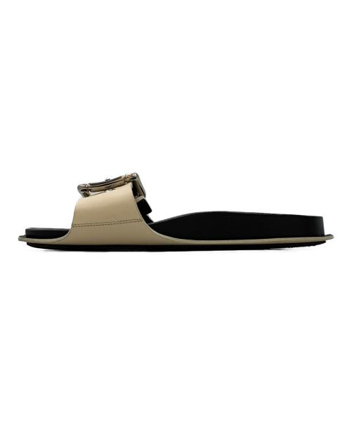 MARNI（マルニ）MARNI (マルニ) LEATHER FLIP FLOPS ブラック×ホワイト サイズ:37の古着・服飾アイテム