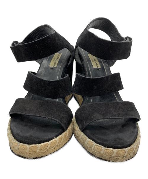 BALENCIAGA（バレンシアガ）BALENCIAGA (バレンシアガ) ウェッジソールサンダル ブラック サイズ:35の古着・服飾アイテム