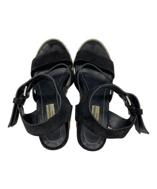 BALENCIAGA（バレンシアガ）BALENCIAGA (バレンシアガ) ウェッジソールサンダル ブラック サイズ:35の古着・服飾アイテム