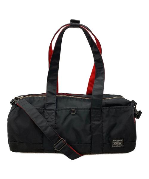 PORTER（ポーター）PORTER (ポーター) 2WAYボストンバッグ ブラック×レッドの古着・服飾アイテム